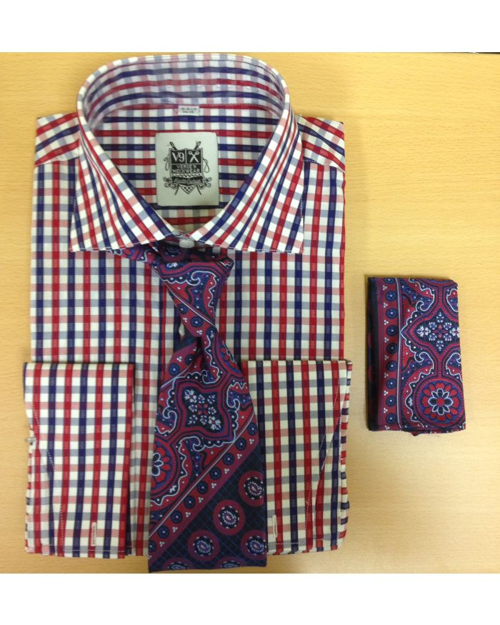 paisley tie with checkered shirt