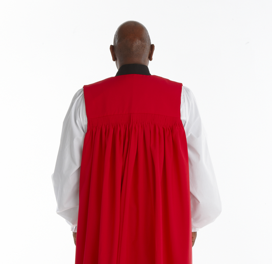 Traditional Clergy Chimere with Fluting - Scarlet Red