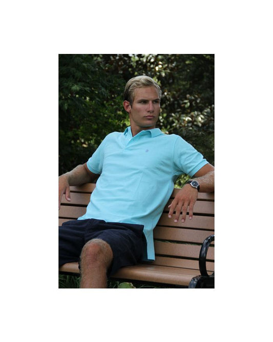 Men's Made In The South NC Cotton Polo Shirt - Turquoise Blue