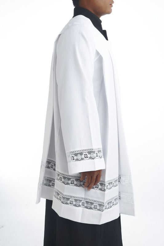 Men's Ministerial Square-Neck Surplice with Lace