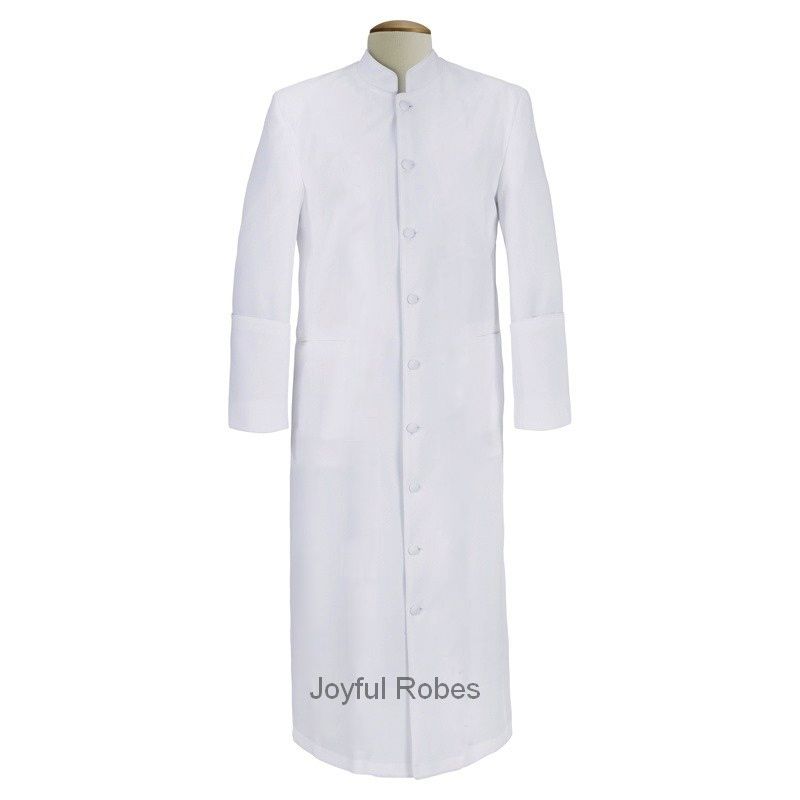 102 M. Men's Clergy/Pastor Robe - Solid White