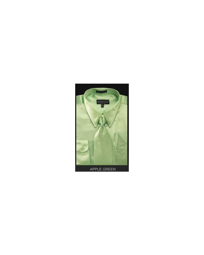 Men's Satin Dress Shirt With Tie
