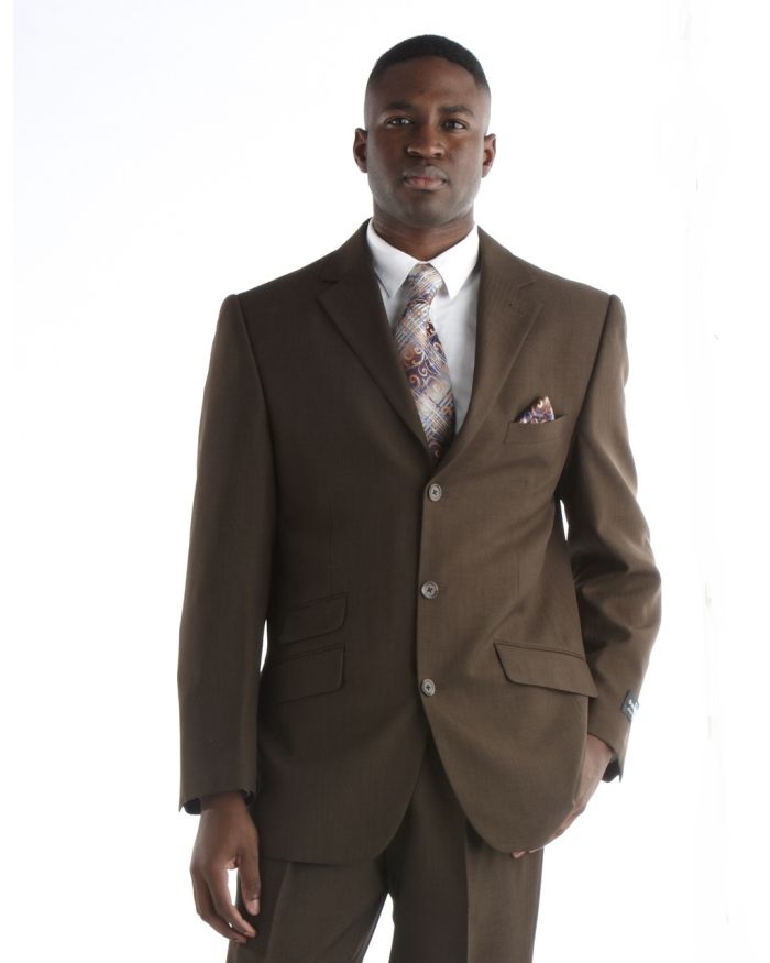 Steve Harvey Brown Striped Tone-on-Tone Mens Premium Suit 52 Long Steve Harvey Brown Striped Tone-on-Tone Mens Premium Suit 52 Long