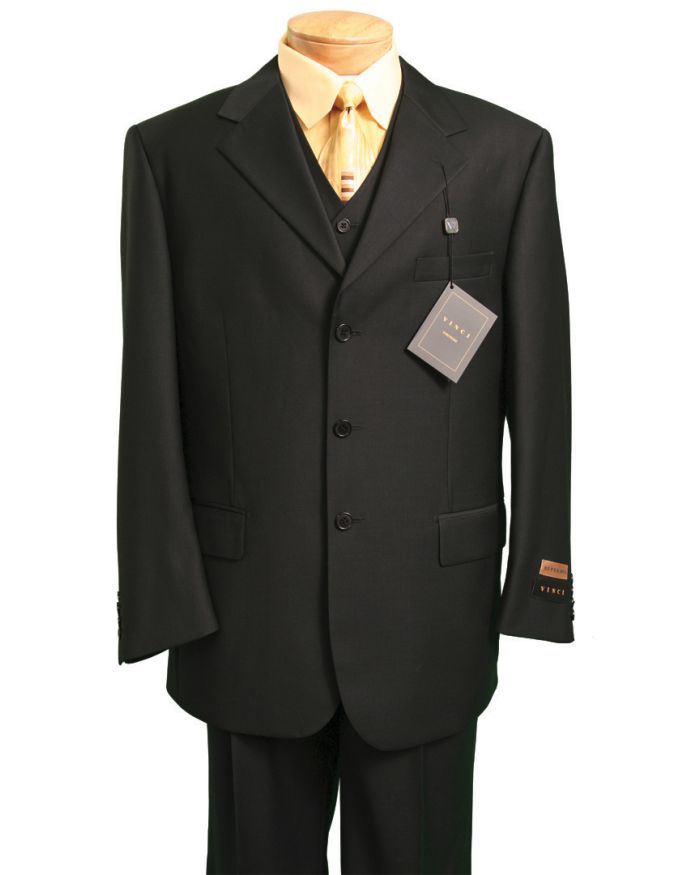 Mens Premium Italian-Style Black Suit for Formal Occasions 48 Regular Mens Premium Italian-Style Black Suit for Formal Occasions 48 Regular