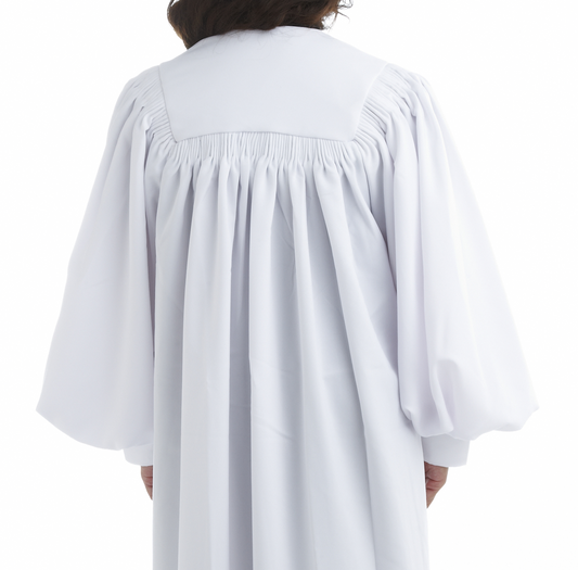 Men's & Women's Clergy Robe - White/Fuchsia