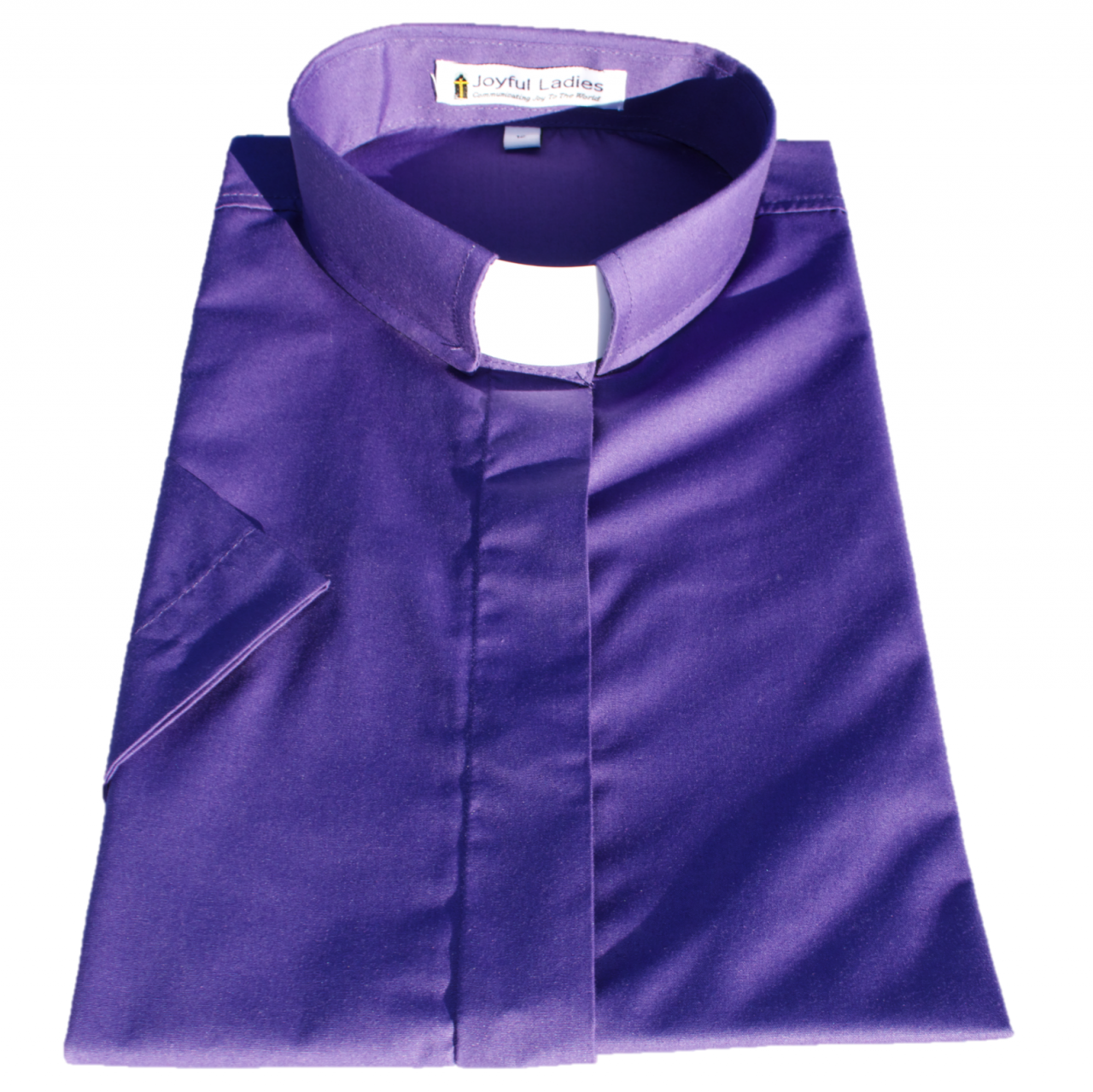 Women's Short-Sleeve Tab-Collar Clergy Shirt - Purple