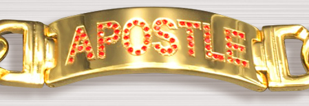 Apostle Clergy Bracelet Gold with Red Stones