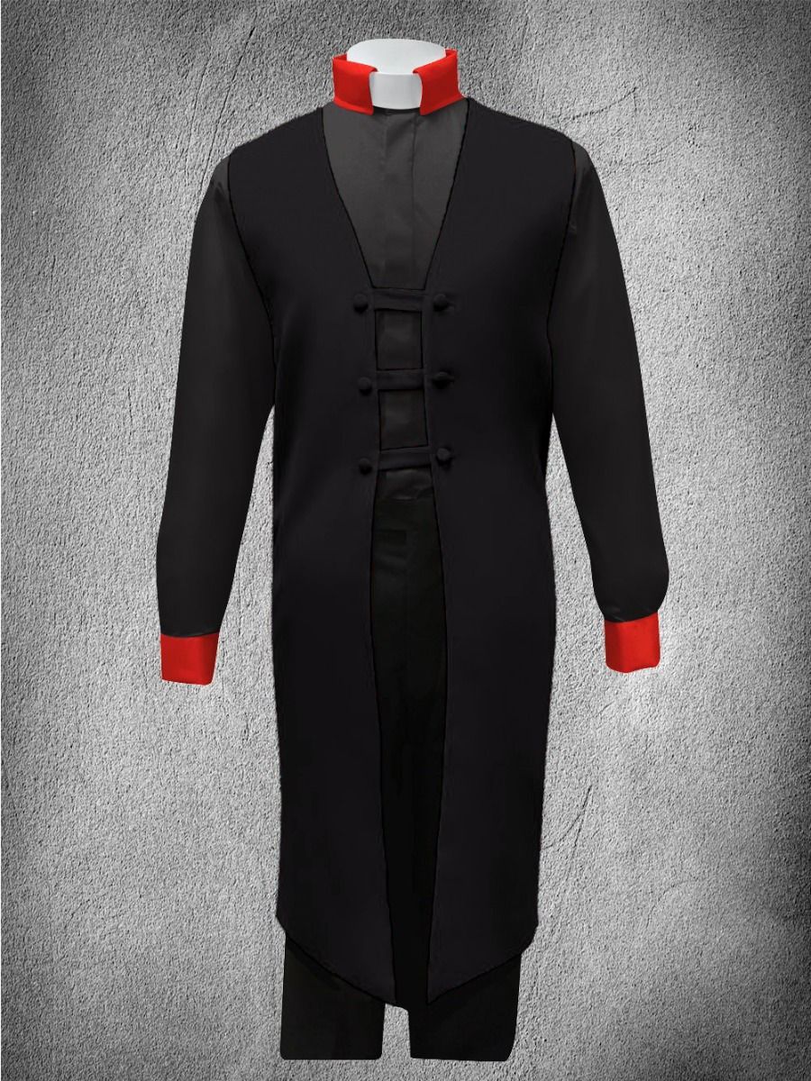 Contrast Ministerial Vesture Set - Black/Black-Red Contrast