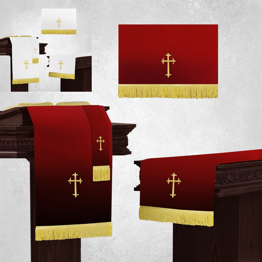 Parament Set 3 Pc. Altar Set in Reversible White/Burgundy