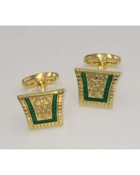 King of the Nile Style Cufflinks - Emerald Green