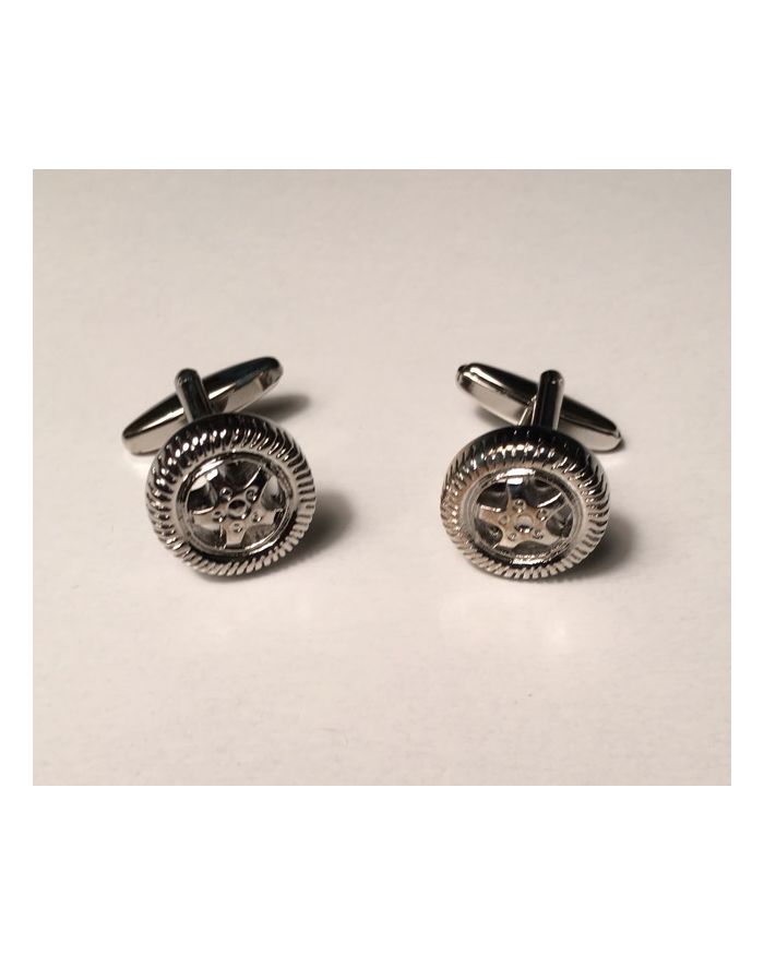 2 Pc. Chrome Rims and Wheels Dub Ridin' Tires Original Look Cufflinks