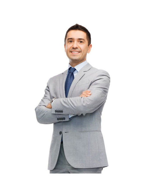Men's Italian-Style Single-Breasted Suit - Gray