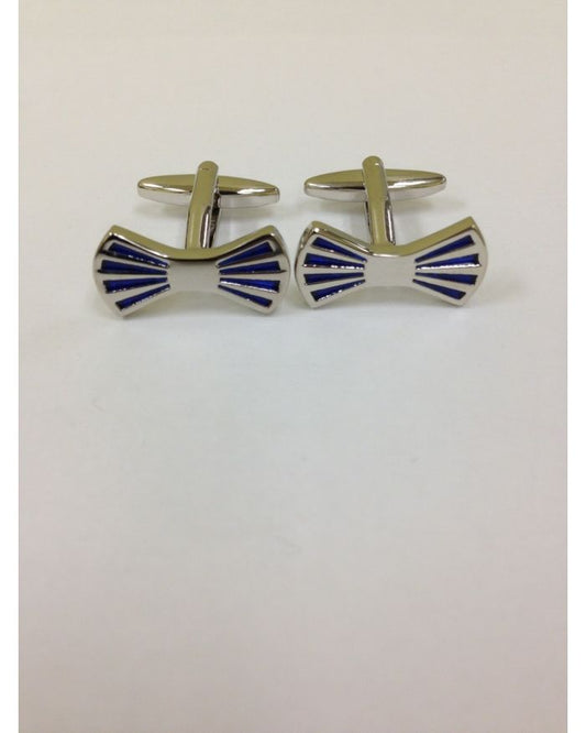 Blue Bow Tie Formal Fashion Design Cufflinks