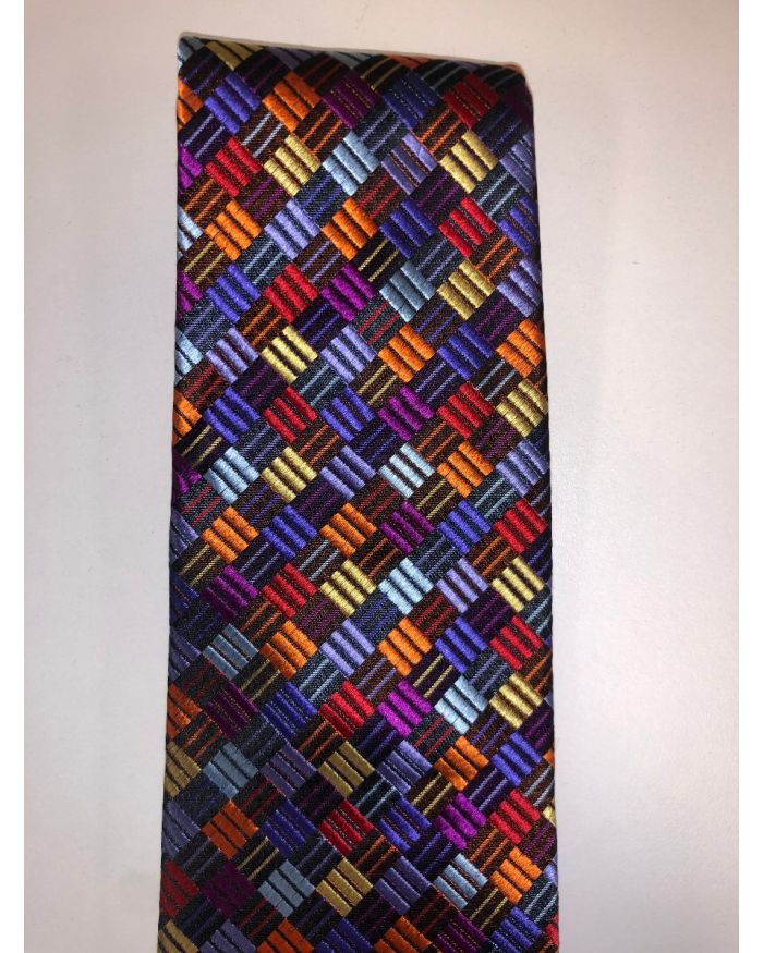 **Stacy Adams Premium Handmade Silk Neck Tie - Multi Color Checks