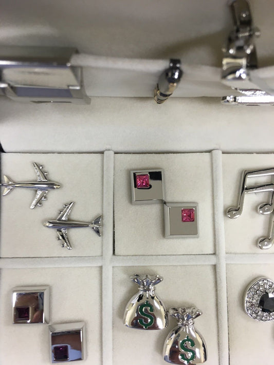 The Lind Box 6 Different Pairs of Cufflinks, Money Clip and a Tie Bars