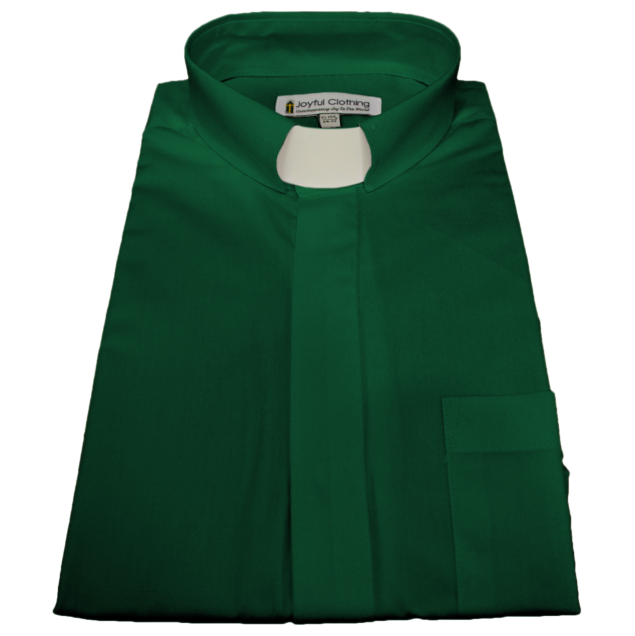 125. Men's Long-Sleeve Tab-Collar Clergy Shirt - Kelly Green