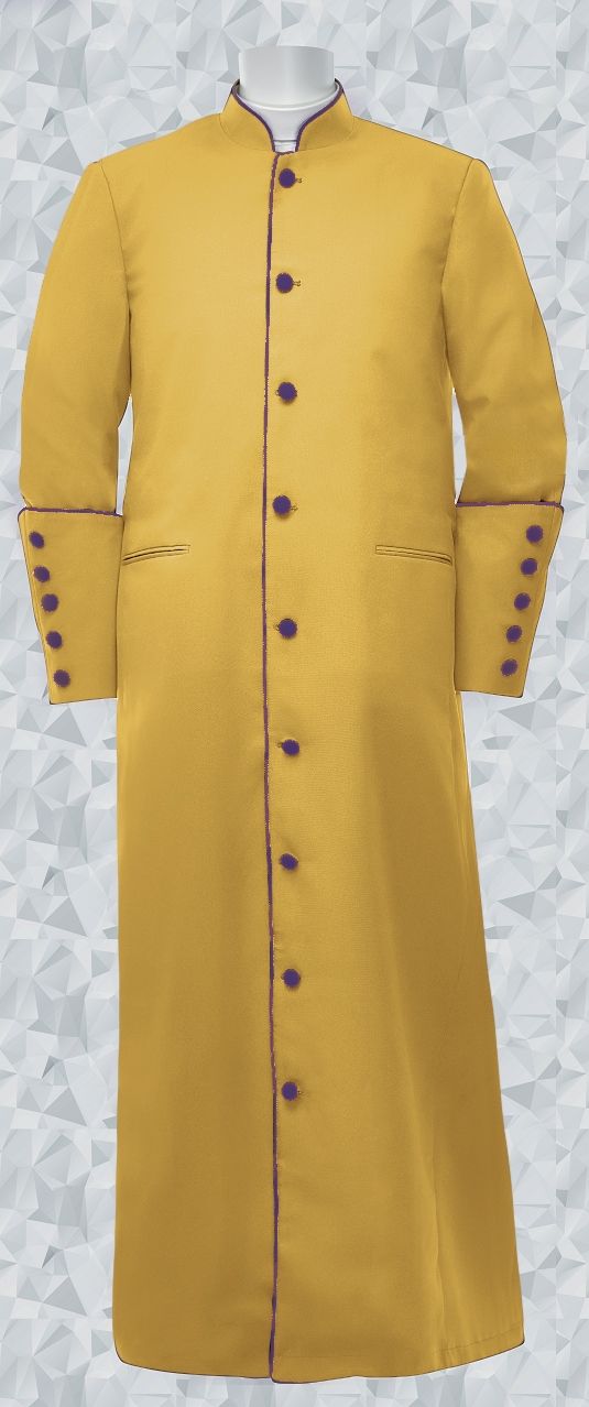 Men's Pastor/Clergy Robe - Gold/Purple Trim