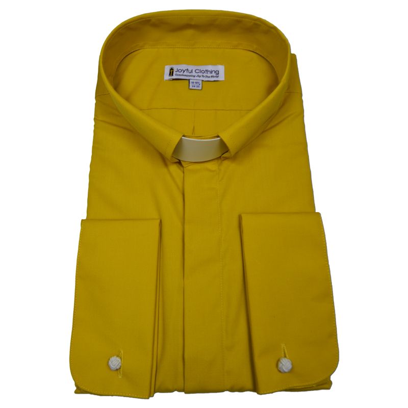 117. Men's Long-Sleeve Tab-Collar Clergy Shirt - Church Gold