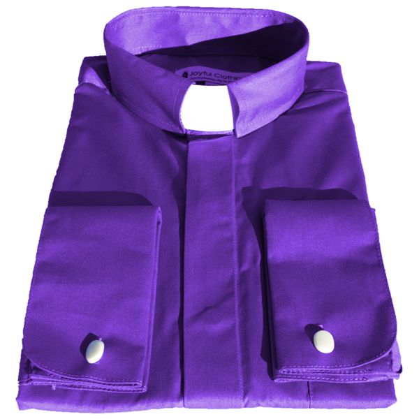 105. Men's Long-Sleeve Tab-Collar Clergy Shirt - Purple