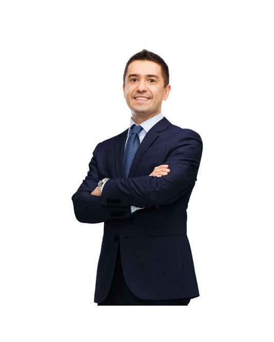 Men's Italian-Style Single-Breasted Suit - Navy