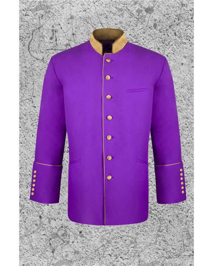 Men's Clergy Frock Jacket - Purple/Gold