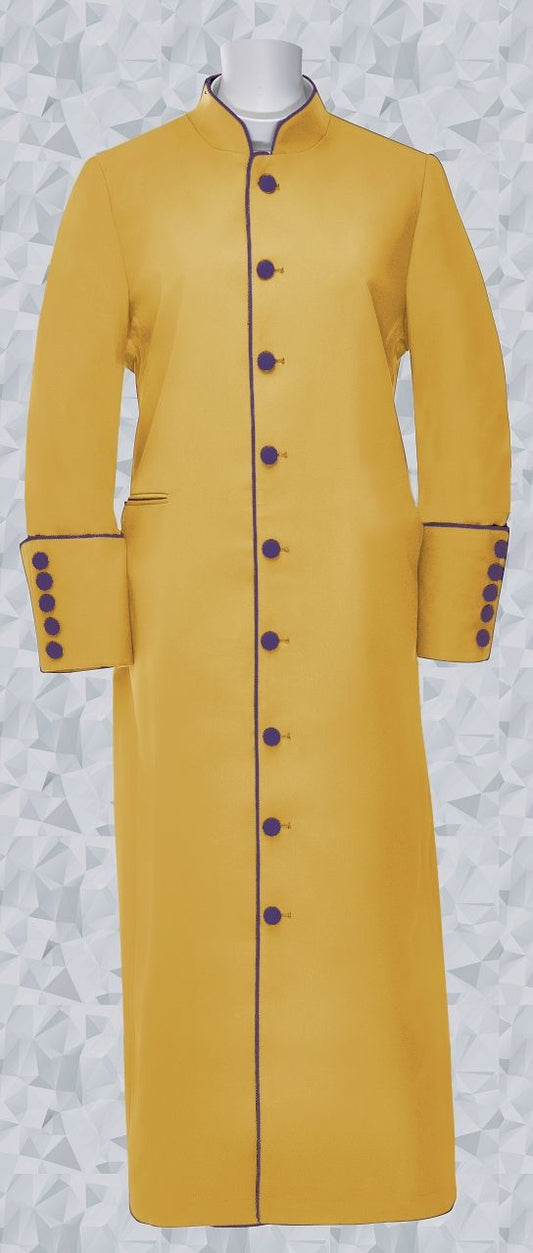Women's Clergy/Pastor Robe Gold/Purple Trim