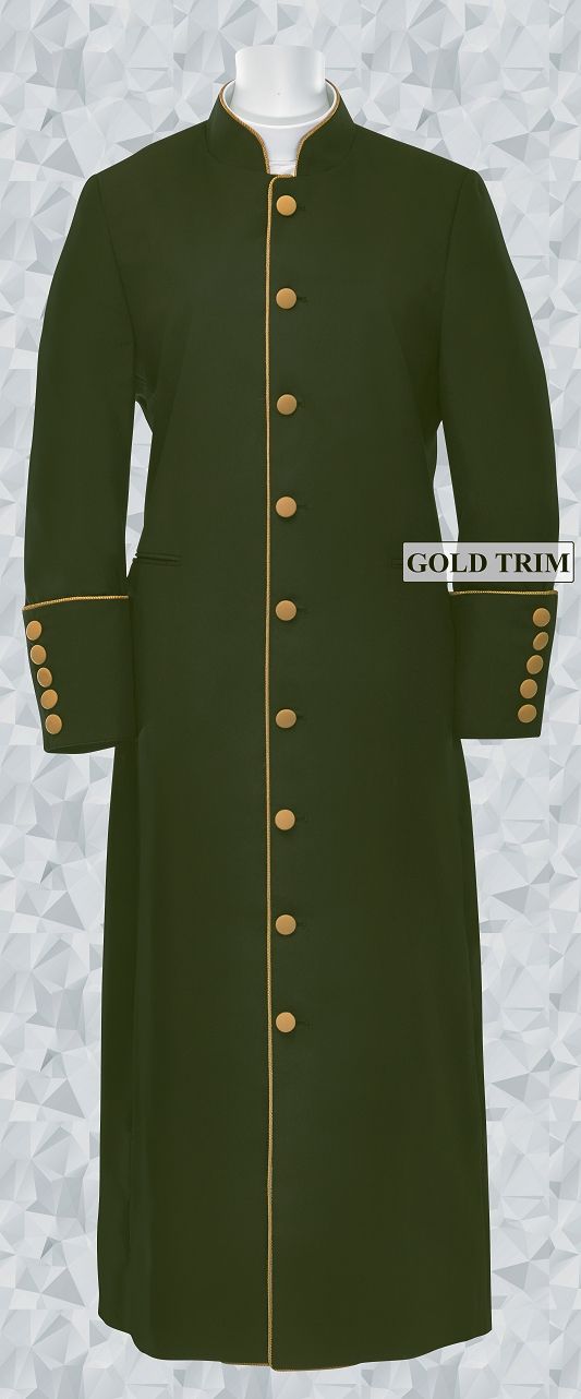 Women's Clergy/Pastor Robe - Olive/Gold Trim