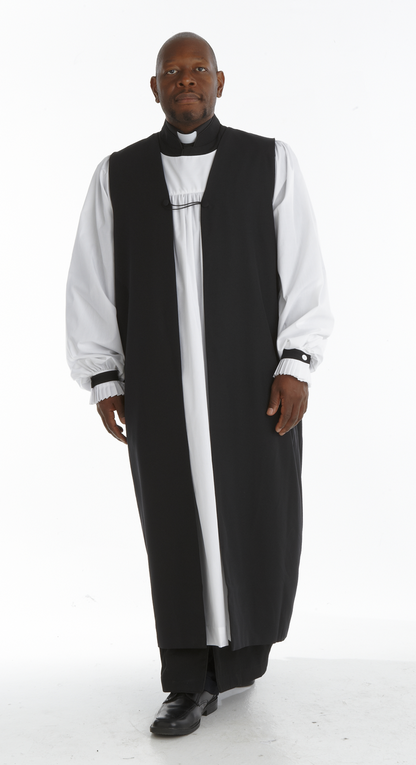 Traditional Clergy Chimere with Fluting - Black