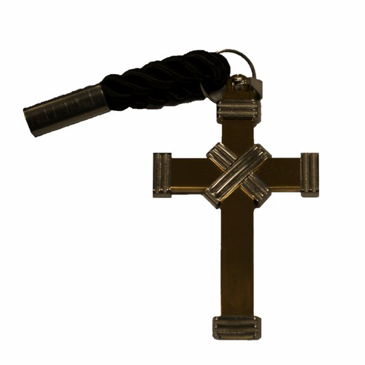 Two-Tone Gold & Silver X-Design Clergy Cross Pendant