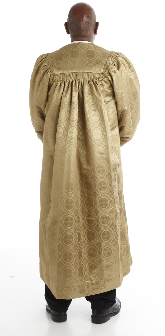 952 P. Men's & Women's Clergy Robe - Gold Brocade with Black