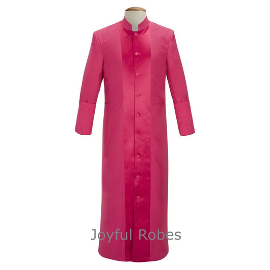 133 M. Men's Pastor/Clergy Robe Fuchsia With Majestic Satin