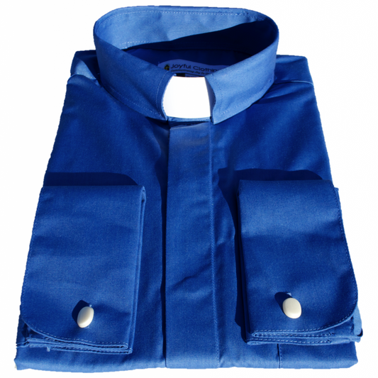 121. Men's Long-Sleeve Tab-Collar Clergy Shirt - Royal Blue
