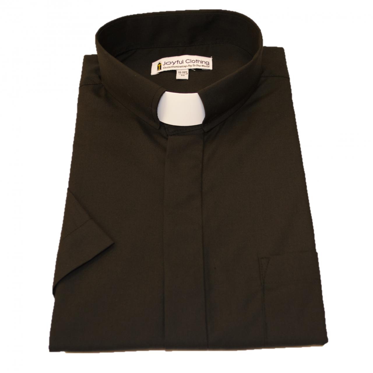 Men's Short-Sleeve Tab-Collar Clergy Shirt - Black