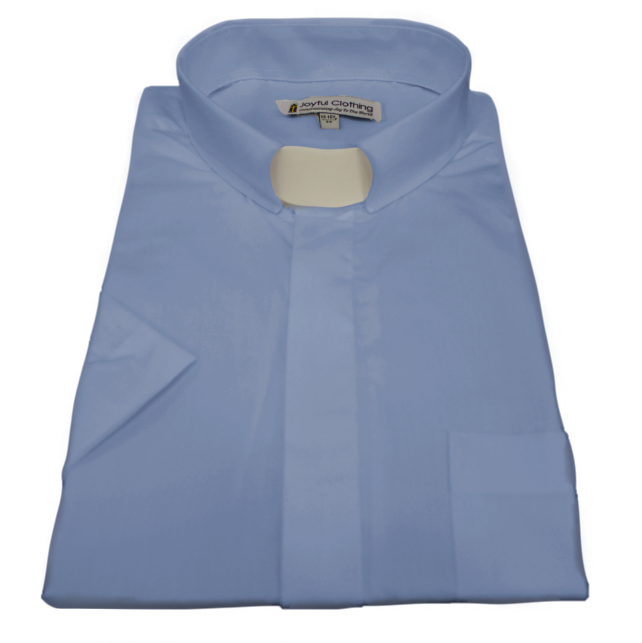 Men's Short-Sleeve Tab-Collar Clergy Shirt - Light Blue