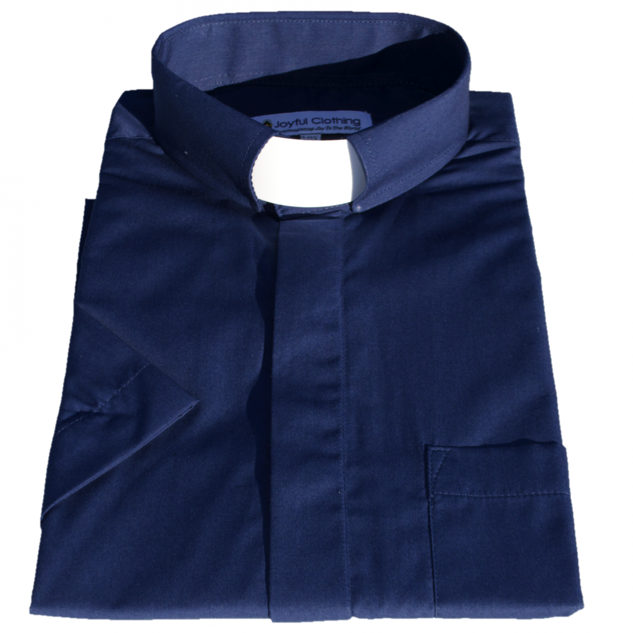 175. Men's Short-Sleeve Tab-Collar Clergy Shirt - Navy