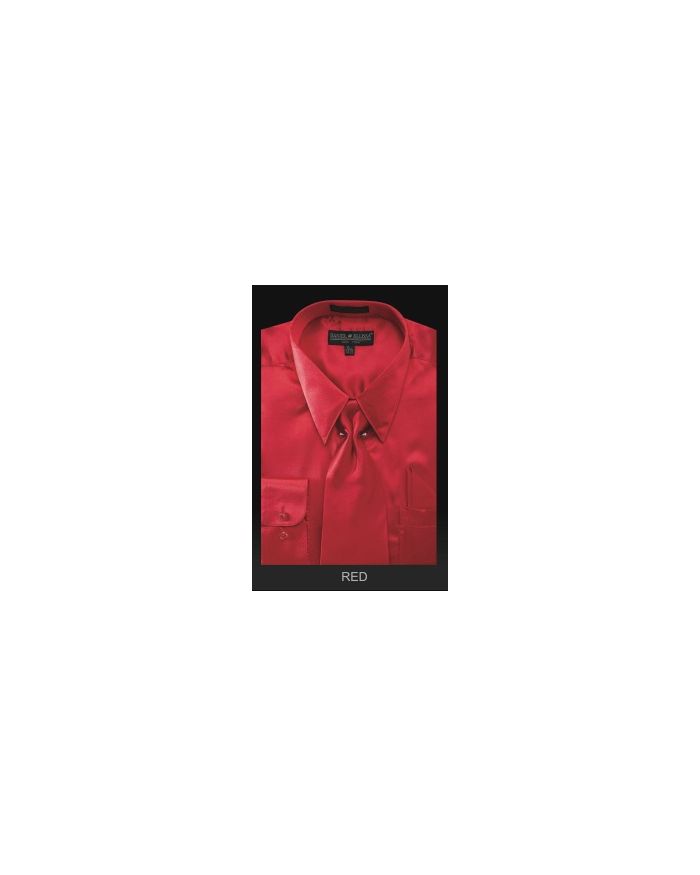 Men's Satin Dress Shirt With Tie