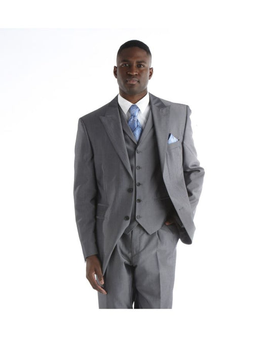 Steve Harvey Sharkskin 3 Pc. Suit - Silver