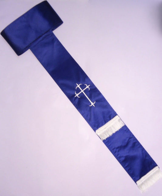 Band Cincture Belt - Royal/Creme Cross