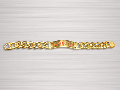 Apostle Clergy Bracelet Gold with Red Stones