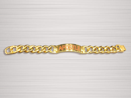 Apostle Clergy Bracelet Gold with Red Stones