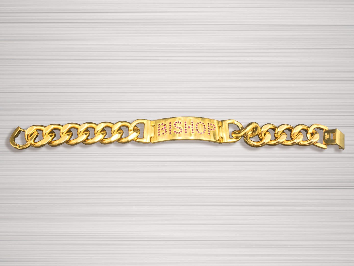 Bishop Clergy Bracelet Gold with Purple Stones