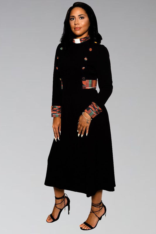 women clergy dresses with full collar The deep black tone symbolizes humility and authority Clergy Dresses Collection Women's