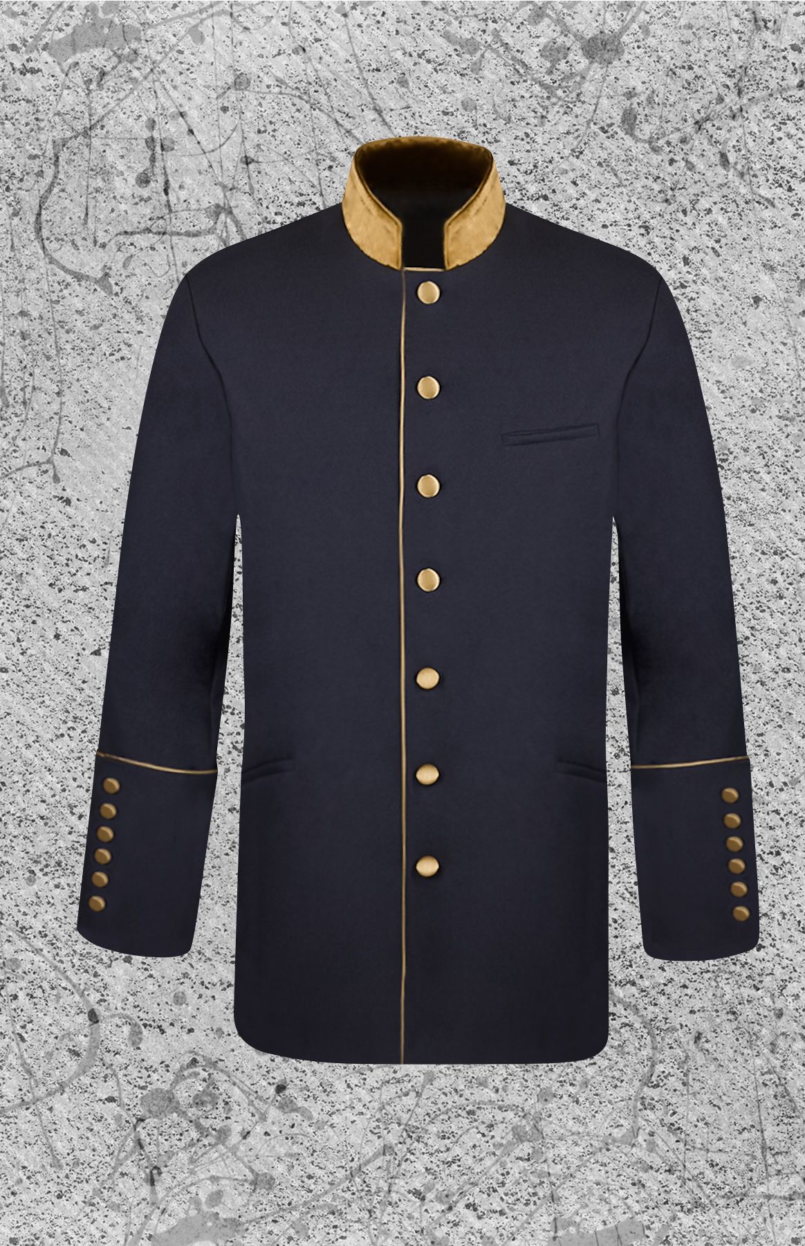 Men's Clergy Frock Jacket - Black/Gold