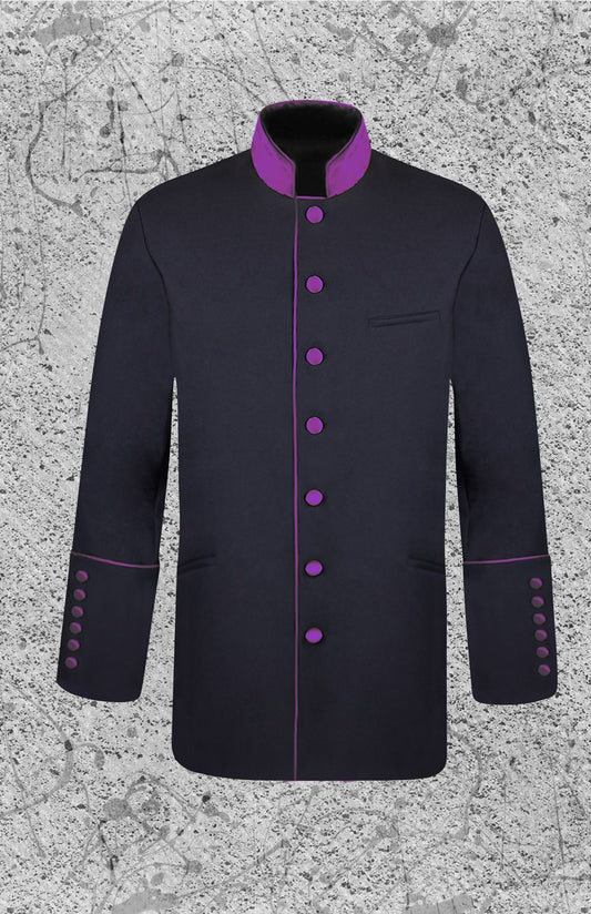 Men's Clergy Frock Jacket - Black/Purple