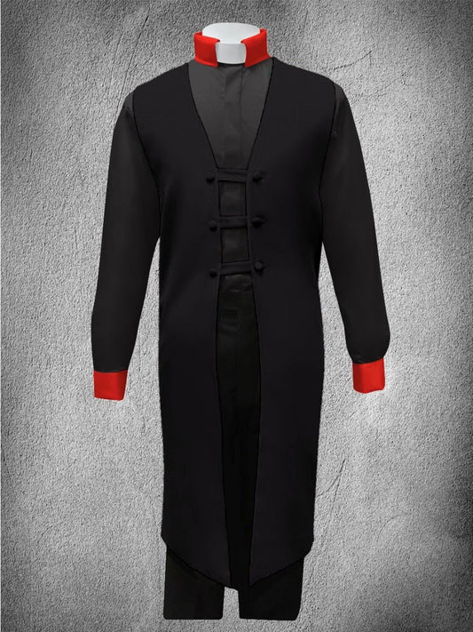 Contrast Ministerial Vesture Set - Black/Black-Red Contrast