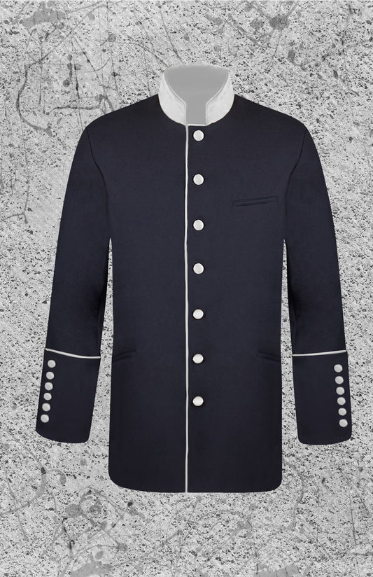 Men's Clergy Frock Jacket - Black/White