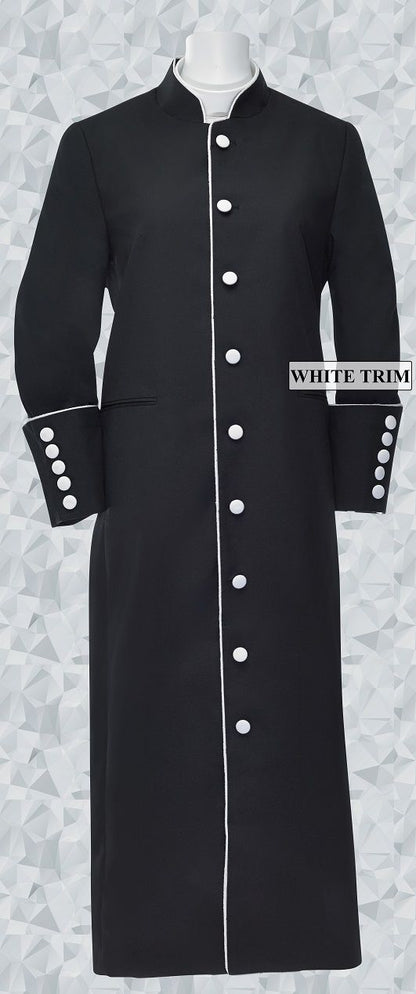 151 W. Women's Clergy Robe Black/White Trim