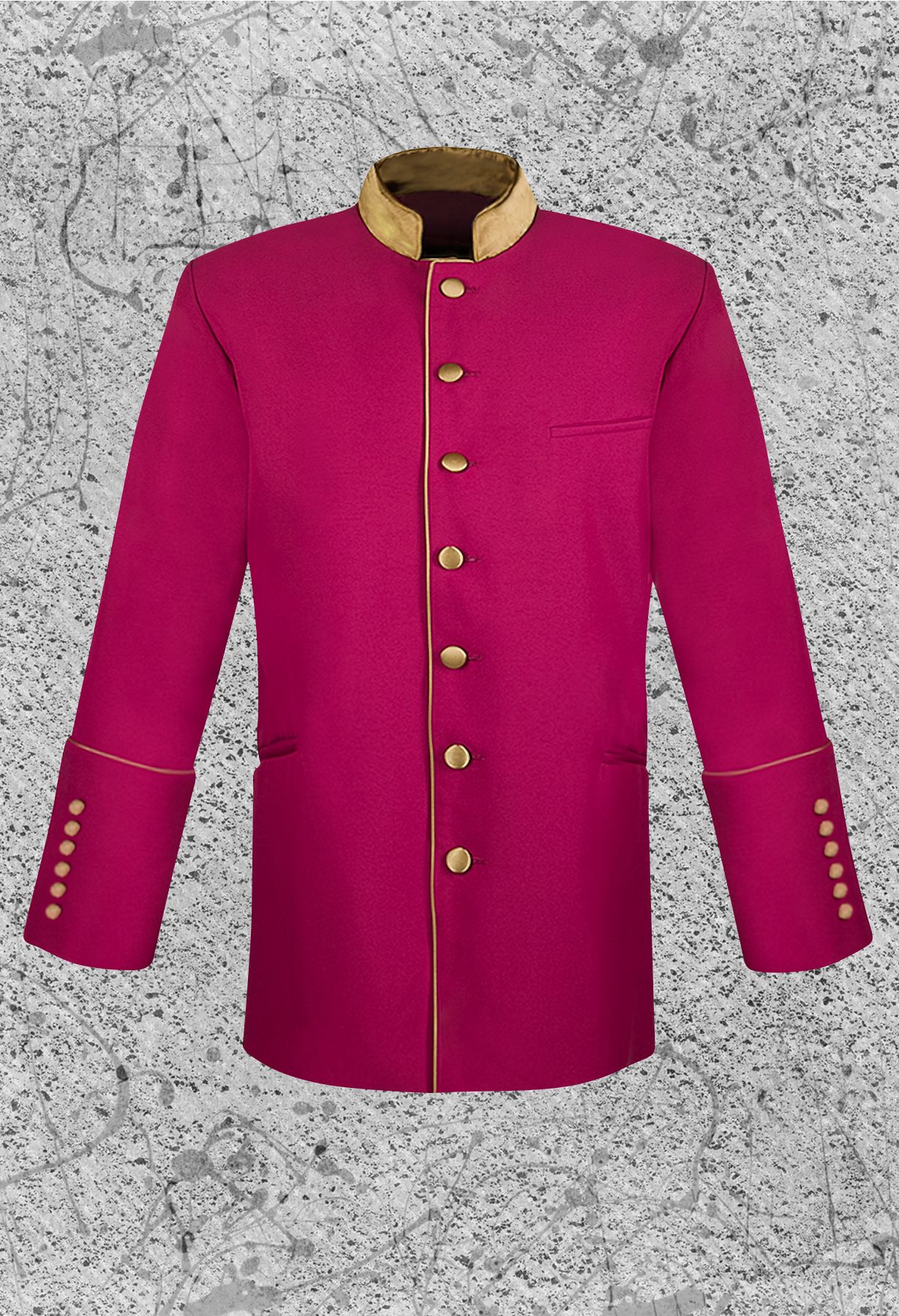 Men's Clergy Frock Jacket - Burgundy/Gold