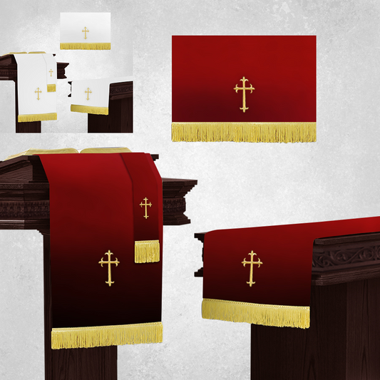 Parament Set 3 Pc. Altar Set in Reversible White/Burgundy