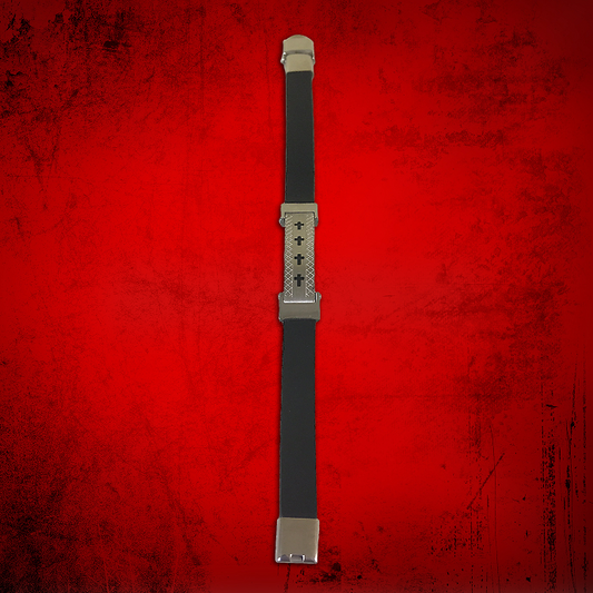 Cross Bracelet Black with Silver Multi Cross